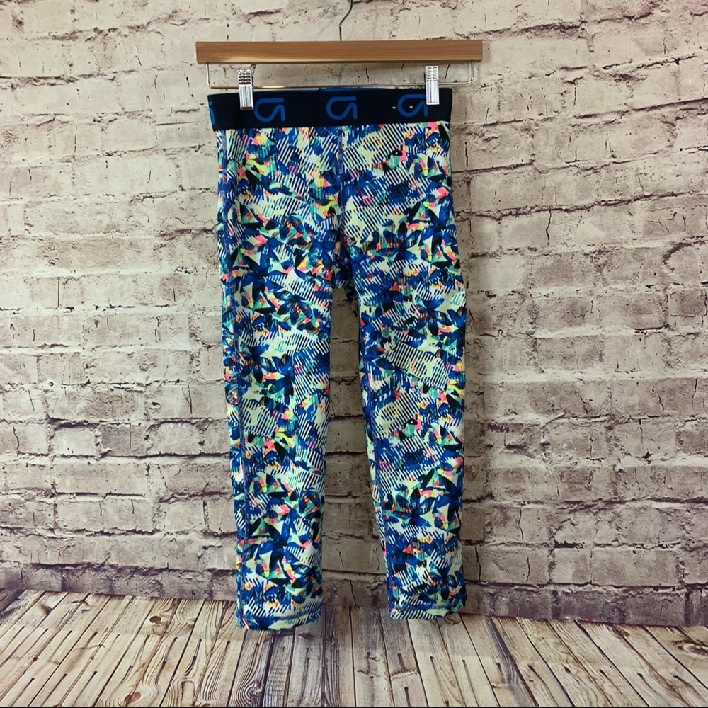 Gap Fit Blue Abstract Athletic Leggings
